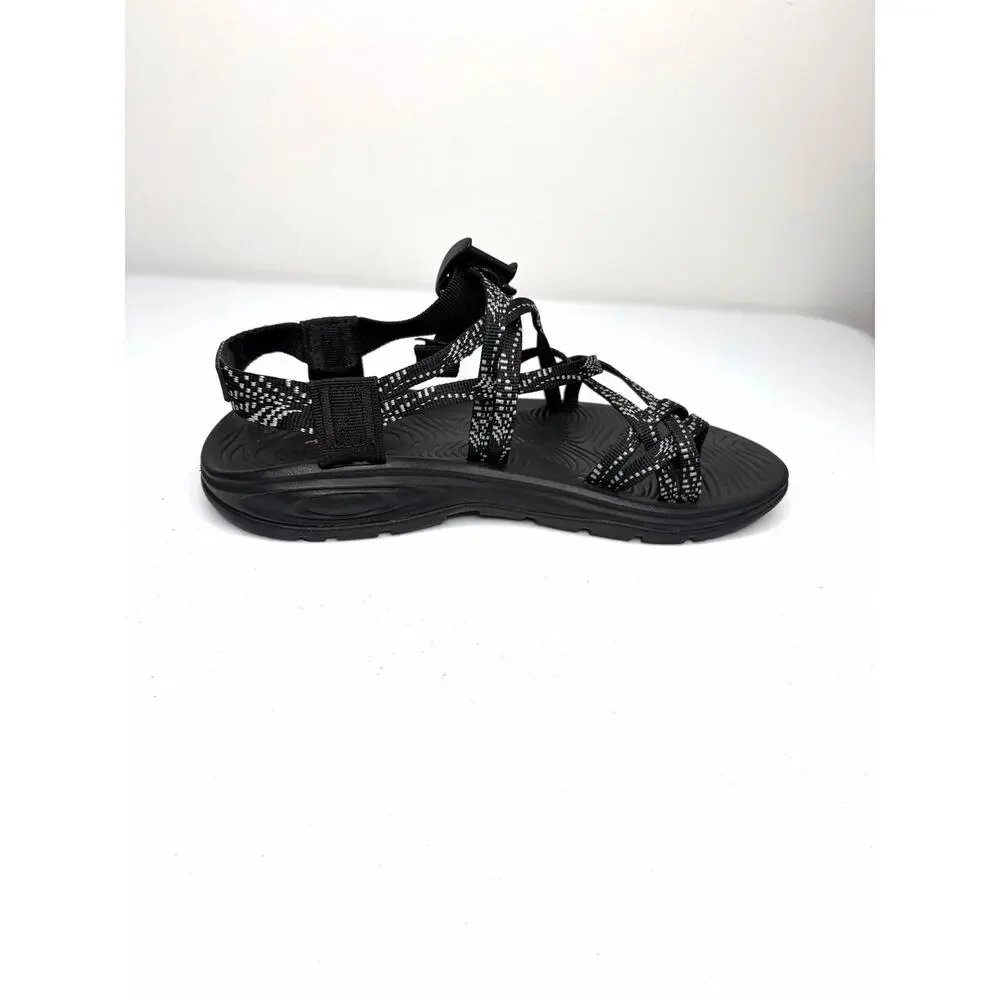 Chaco Women's Z/Volv X2 Sandals Sz 8 Black White Dash Hiking Outdoors Comfort